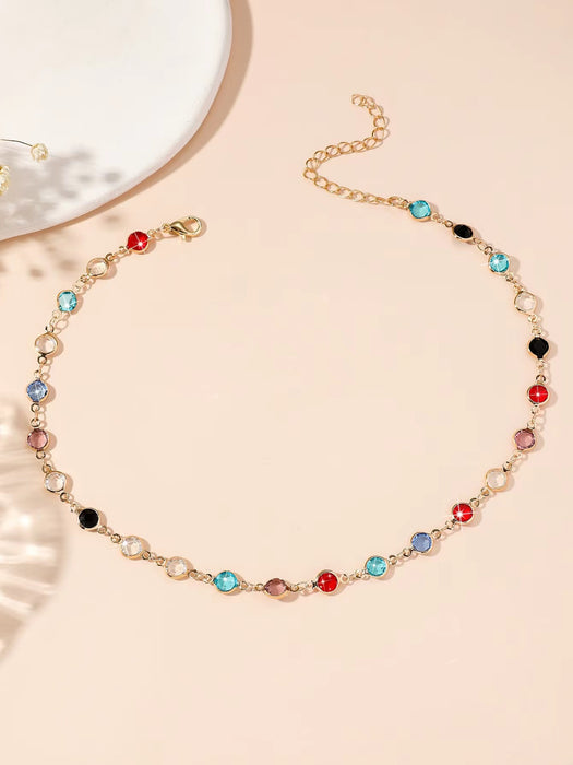 Wholesale Simple diamond inlaid butterfly necklace for women with a niche temperament, versatile color diamond collarbone chain accessory