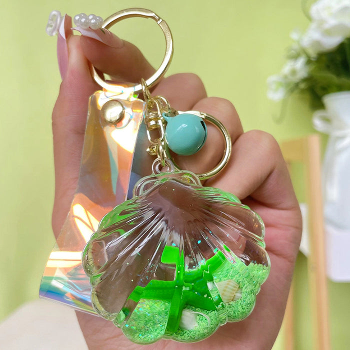 Wholesale Acrylic Liquid Quicksand Starfish Shell Keychain JDC-KC-YanG056