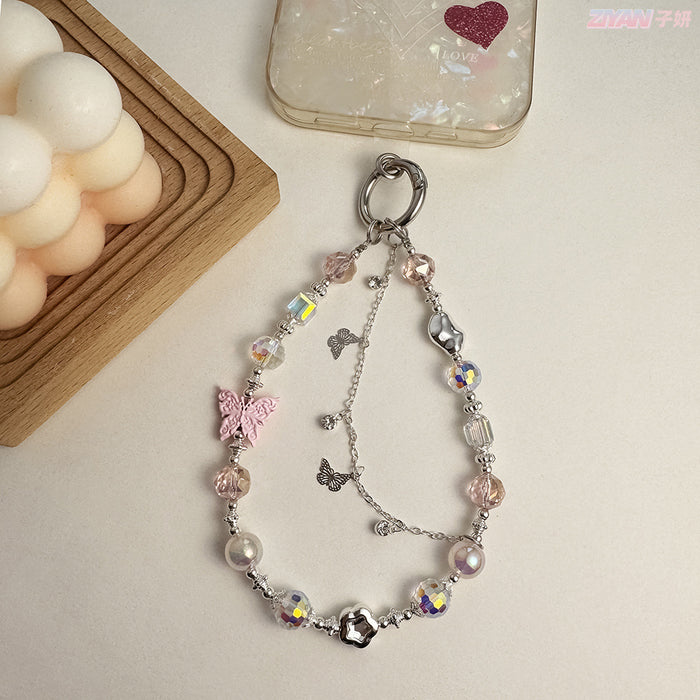 Wholesale Alloy Bow Beads Ins Cyber Celebrity Crystal Beads Case Keychain Pendant