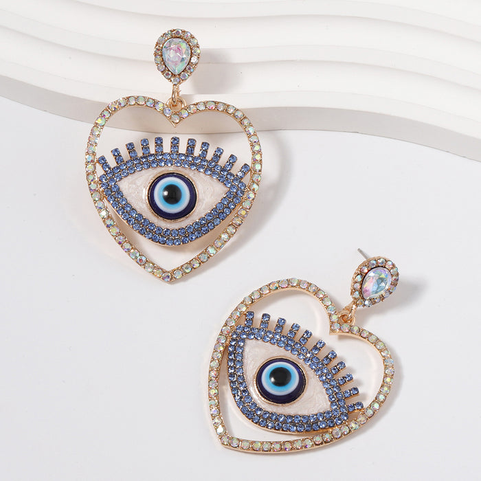 Wholesale Devil's Eye Alloy Diamond Earrings JDC-ES-YueLi016