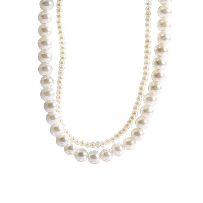 Wholesale  pearl necklace for women  clavicle chain double-layer stacked  sweater chain