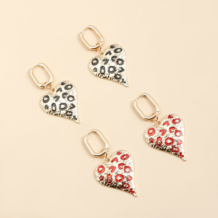 Wholesale drop oil spot heart ear buckle earrings