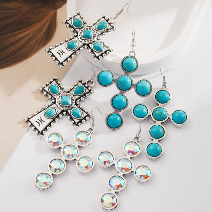 Wholesale Alloy Set Turquoise Creative Bohemian Earrings