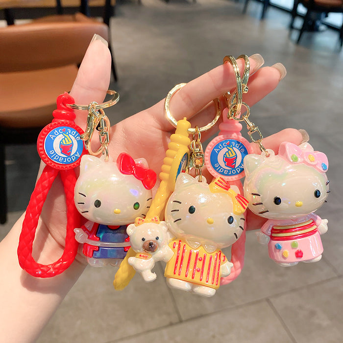 Wholesale Cute Kitten Plated Keychain