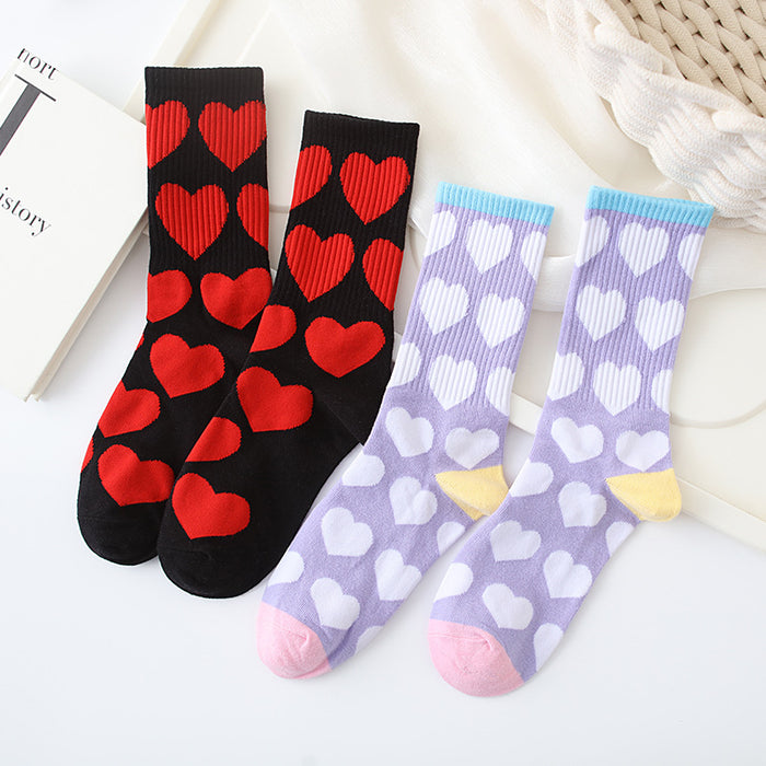 Wholesale Love women's socks, mid tube trendy men's socks, long socks, simple skateboarding sports socks, mid tube sports socks