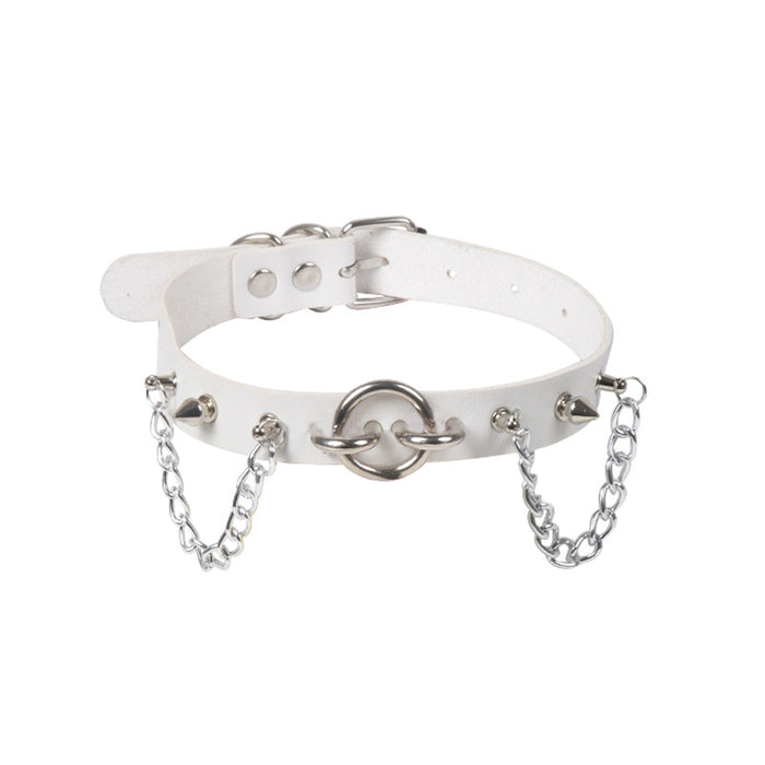 Wholesale Personalized chain PU collar punk style leather collar necklace clavicle chain