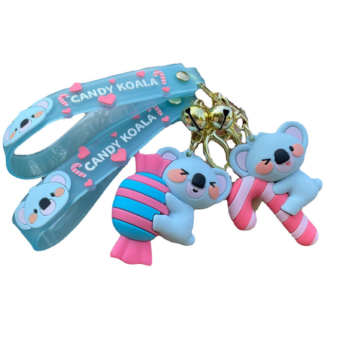 Wholesale Drip glue keychain, koala candy, couple pendant, car keychain, bag decoration, claw doll machine, small gift
