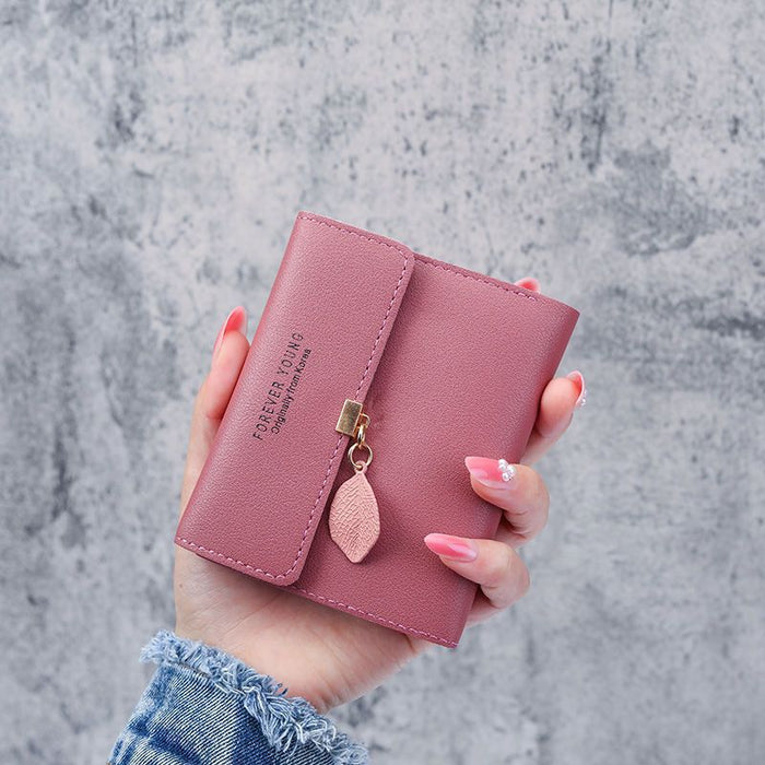 Wholesale Ancient Style Compact PU Wallet for Girls Light Pink Printing Card Holder MOQ≥3