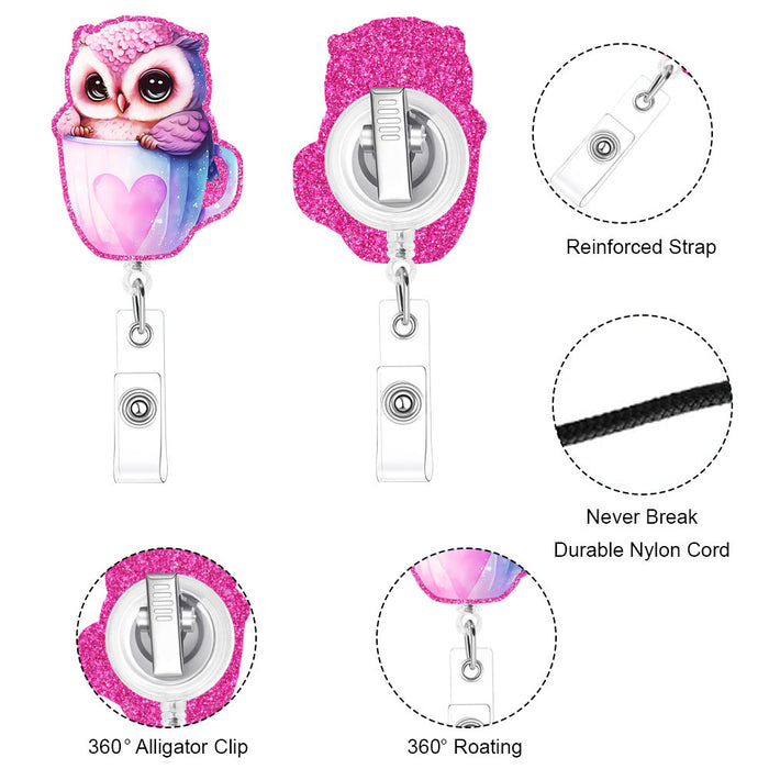 Wholesale Acrylic Cute Animal Series Retractable Easy-pull Buckle Lanyard Keychain JDC-KC-CHai004