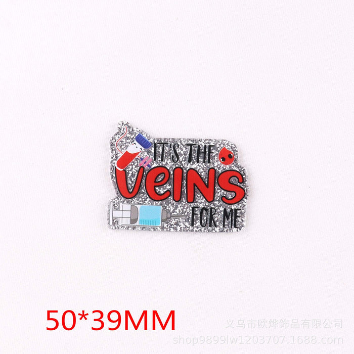 Wholesale Cartoon Letter Acrylic Pin DIY Patch Accessories JDC-FK-OuYie013