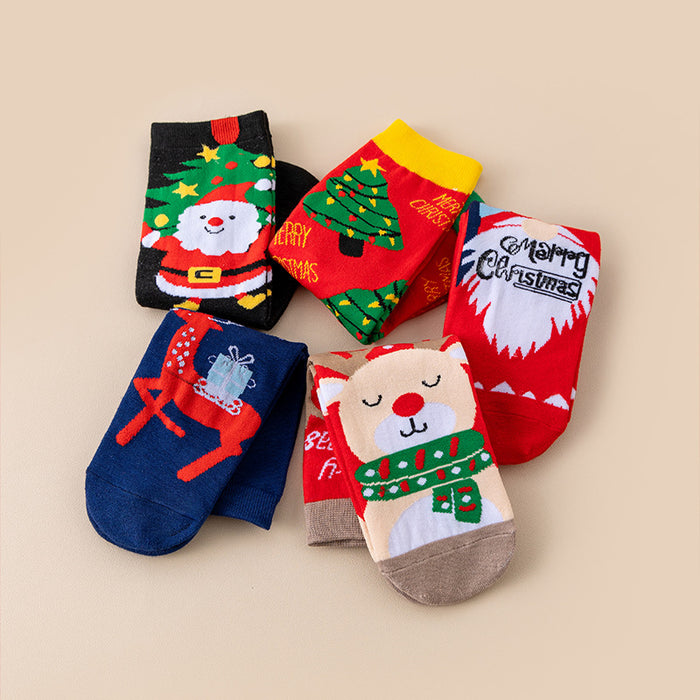 Wholesale Christmas Socks  Gifts Snowflakes Elk Cute Cartoon Christmas Mid-Calf Socks