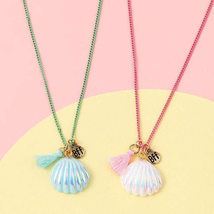 Wholesale Colorful Resin Shell Tassel Necklace JDC-NE-ShengXi001