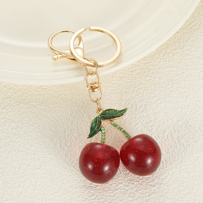 Wholesale Fruit Shaped Metal Keychain Decorative Bag Charm MOQ≥2