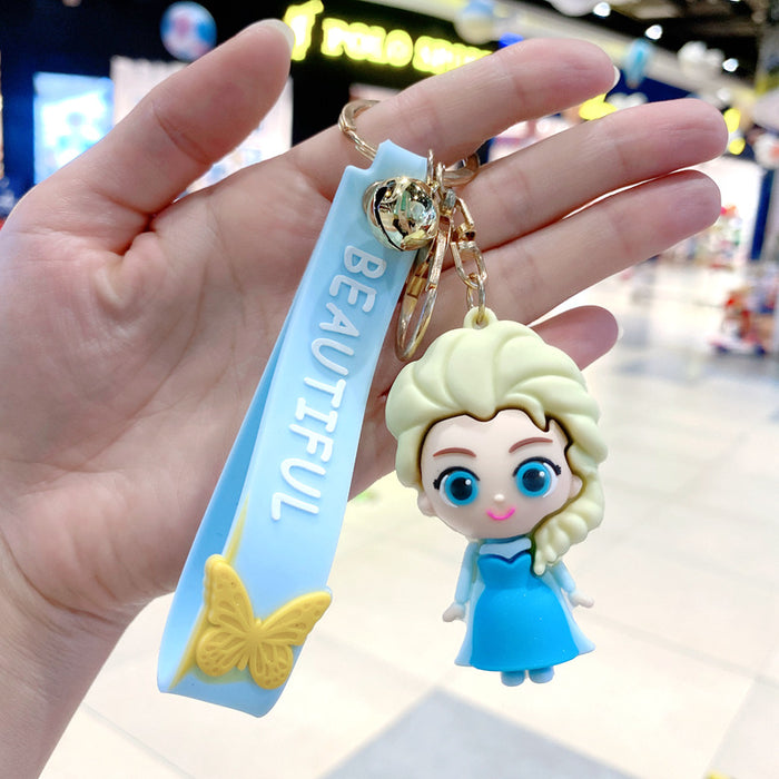 Wholesale Cartoon Princess Silicone Keychain Decorative Bag Charm MOQ≥2
