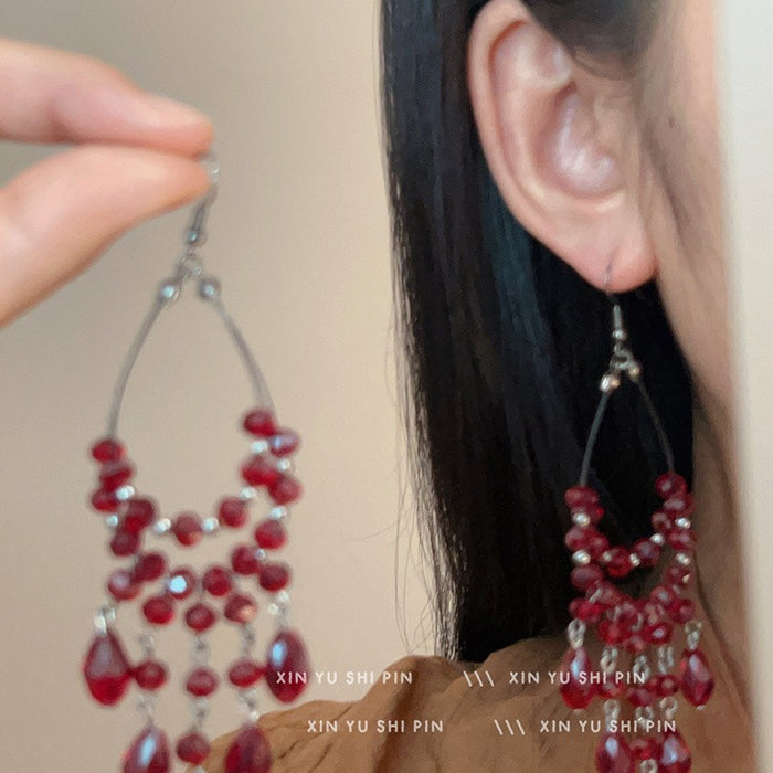 Wholesale Butterfly tassel earrings with sweet flowers, long earrings with exquisite temperament, and delicate earrings