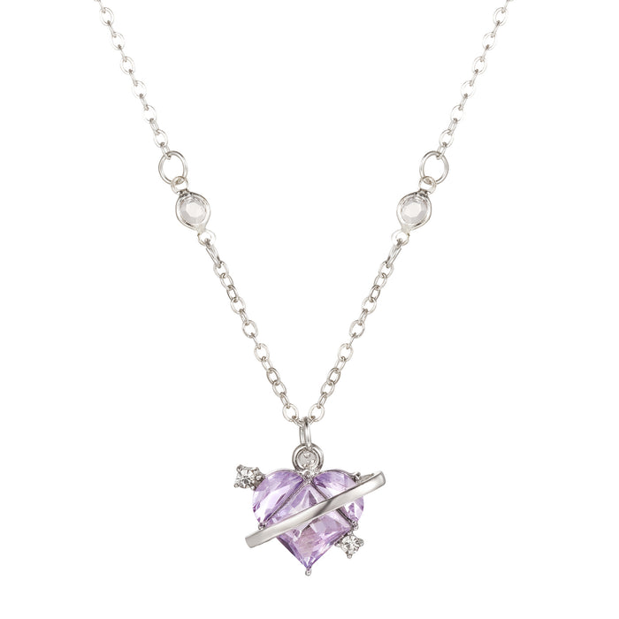 Wholesale Love Planet Sweet Pink Diamond Heart Pendant