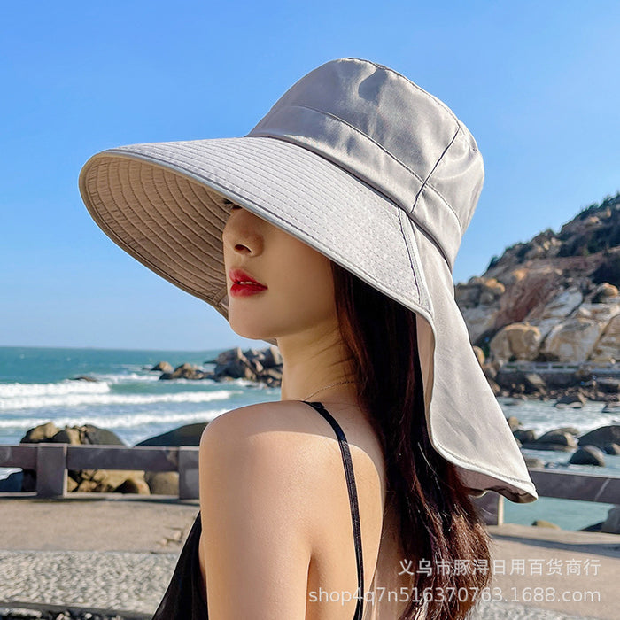 Wholesale Polyester Large Brim Shawl Leaky Ponytail Fisherman Hat JDC-FH-TunXun005