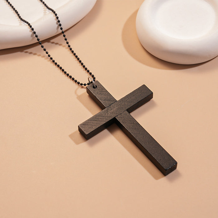 Wholesale Dark Style Cross Long Pendant Necklace Fashion Simple High-End Niche Necklace