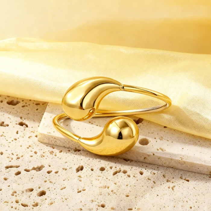 Wholesale Titanium steel teardrop-shaped double-ended minimalist bracelet