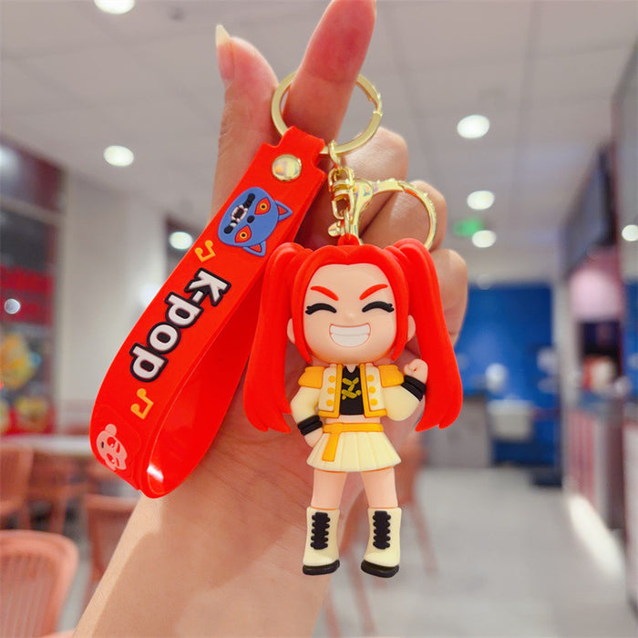 Wholesale Witch Hunter Group Keychain Pendant Purple Hair Bag Charm Trendy MOQ≥2