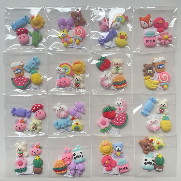 Wholesale 3D 3D stickers with cute cartoon stickers for water bottles and thermos cups, DIY refrigerator stickers, mobile phone stickers, 3D soft rubber resin buckles