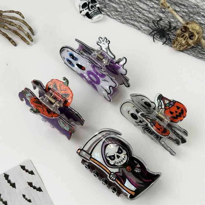 Wholesale  Catnip Funny Pumpkin Head Black Cat Hair Clip Back of Head Coiled Hair Bat Tail Clip Hair Accessories