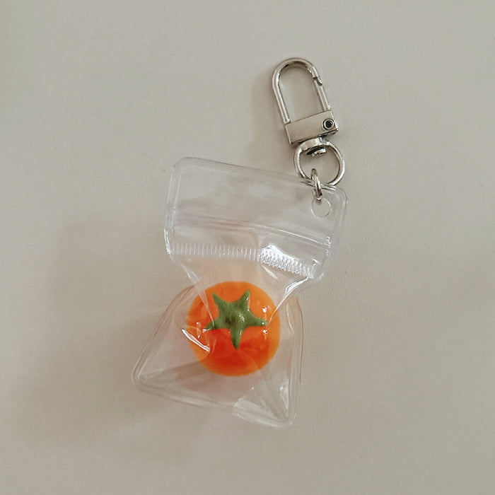 Wholesale 3D Cherry Tomato Keychain Bag Charm Cute Red Resin Phone Pendant Pastoral Fashion Accessory Boutique Resale Gift