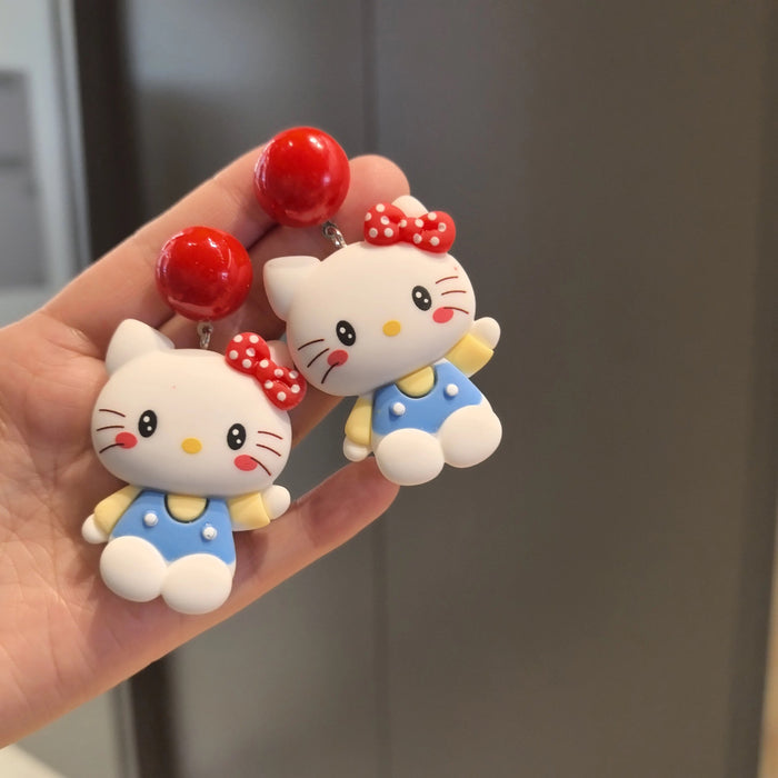 Wholesale Original new silver needle cat cute and sweet cat earrings ear clip