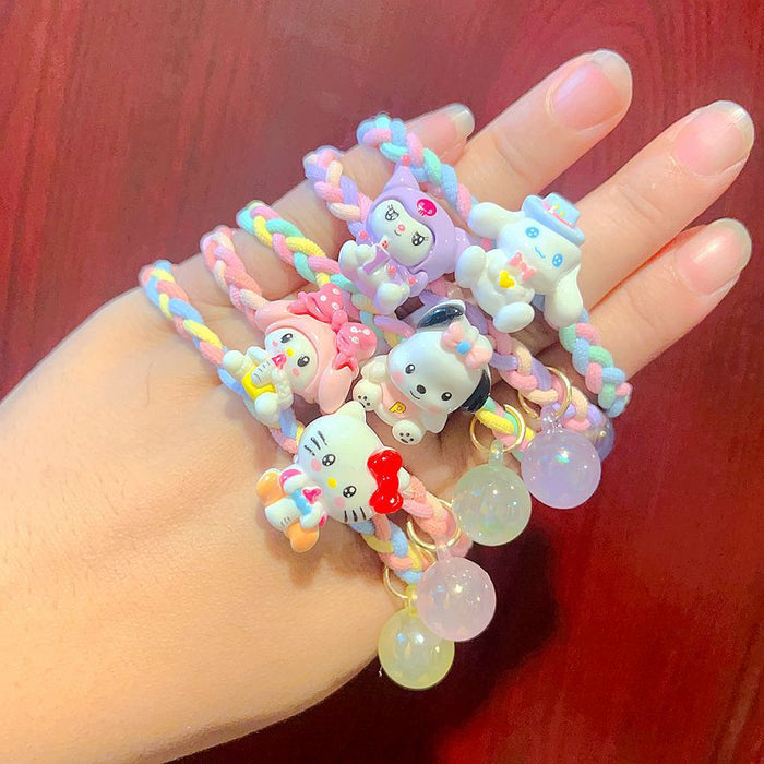 Wholesale 10PCS Children's Cartoon Luminous Bear Woven Hanging Beads Plastic Hair Rope JDC-HS-Yuwei002