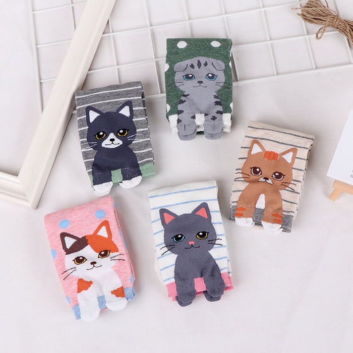 Wholesale women's socks spring and autumn striped new cotton socks cartoon socks children's