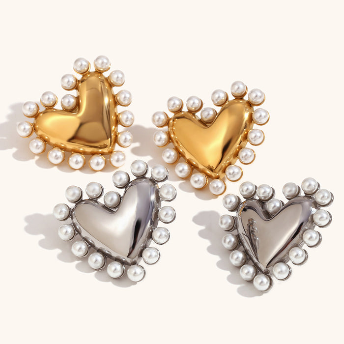 Wholesale pearl heart earrings baroque earrings