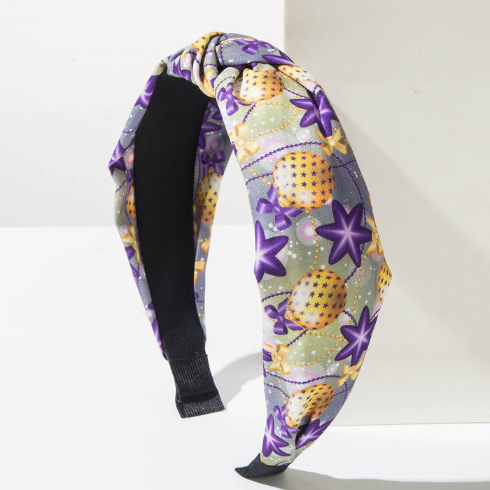Wholesale Mardi Gras Colorful Print Knotted Headband
