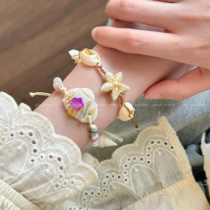 Wholesale Shell Starfish Beaded Bracelet Seaside Accessible Luxury Versatile Bracelet