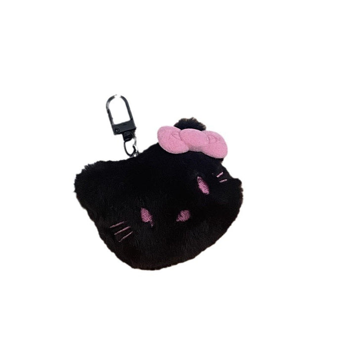 Wholesale New Cute Plush Black Pink Bow Doll Bag Accessories Small Pendant Pendant Keychain