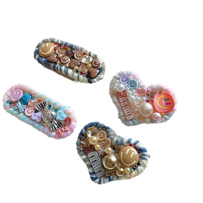 Wholesale cute smile face girl Hair Clips accessories