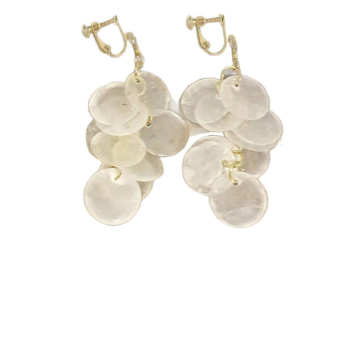 Wholesale Long Tassel Shell Earrings Seaside Without Pierced Ears Exaggerated