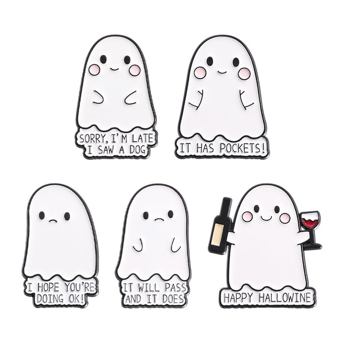 Wholesale Ghost Pumpkin Skull Brooch Zinc Alloy Pin Jewelry Accessory For Party Gift