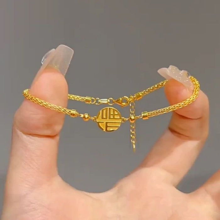 Wholesale Bracelet gold, light luxury, high-end temperament, wealth attracting jewelry, versatile hang tag jewelry