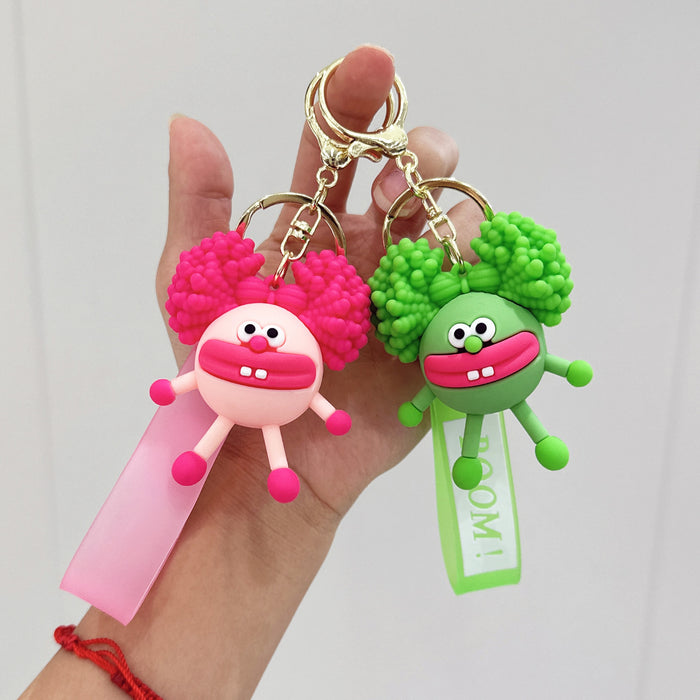 Wholesale Silicone Afro Keychain JDC-KC-YuKun003