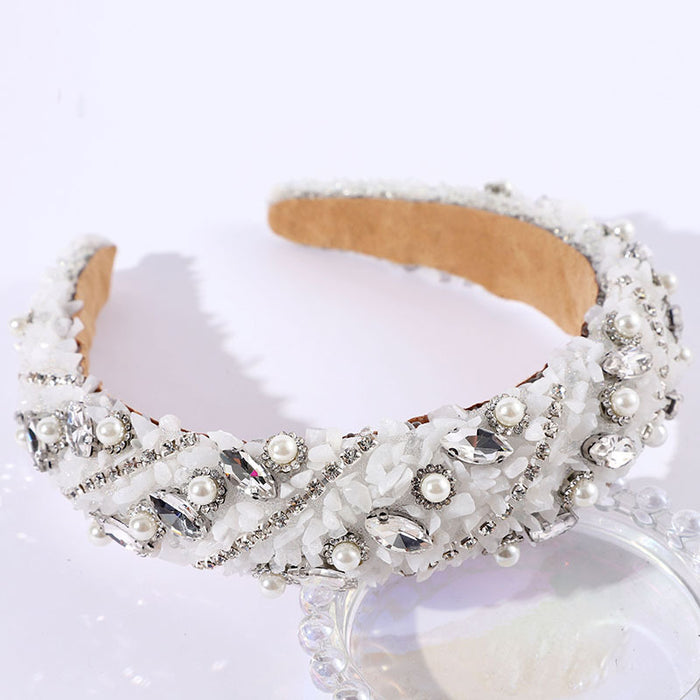 Wholesale Pearl and diamond headband personalized versatile fashion hair accessories banquet headdress