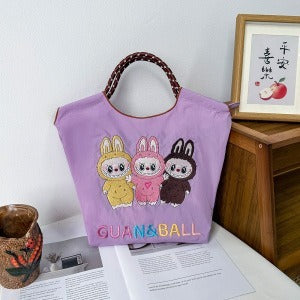 Wholesale Zippered Embroidered Shoulder Bag Waterproof Nylon Messenger Bag Handheld Canvas Bag
