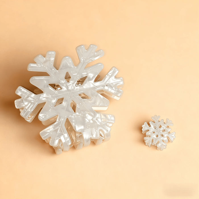 Wholesale Snowflake Shark Hair Clip Acrylic Winter Christmas Fashion Accessory For Women Trendy Gift