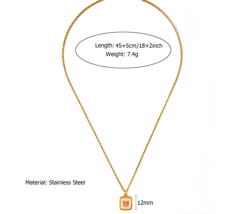 Wholesale Fashionable stainless steel ocean style necklace paired with pendant color preservation electroplating