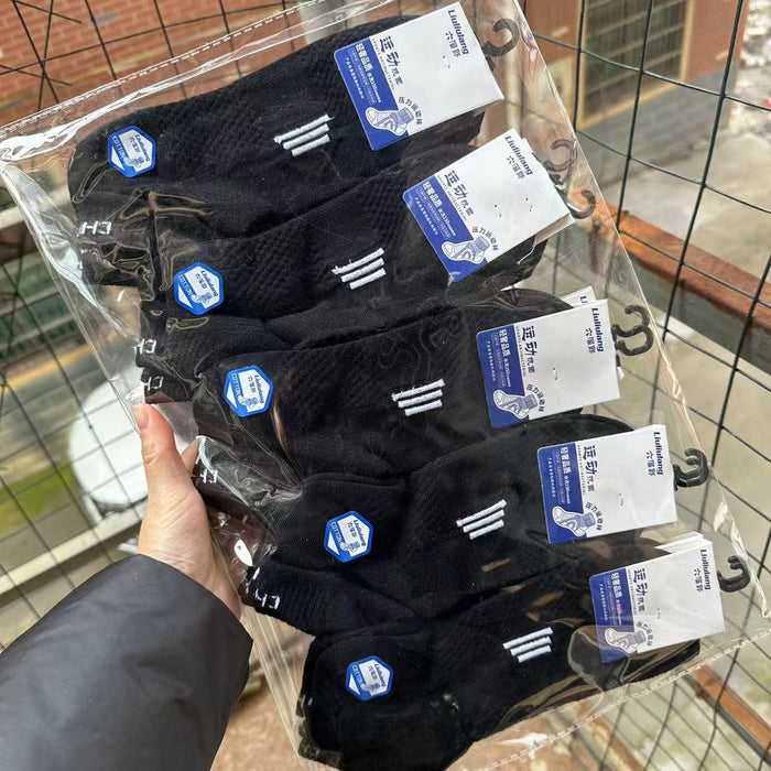 Wholesale Independently packaged thin socks, sweat absorbing and odor proof sports short tube socks, striped cotton socks
