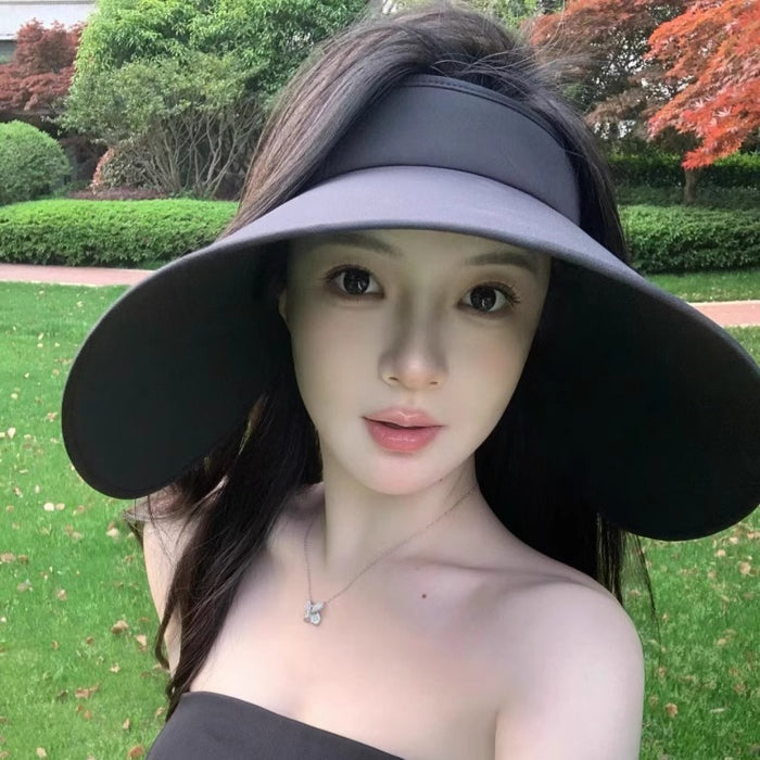 Wholesale Big brim full face sun hat, empty top sun hat, cycling sun hat, beach outdoor tourism