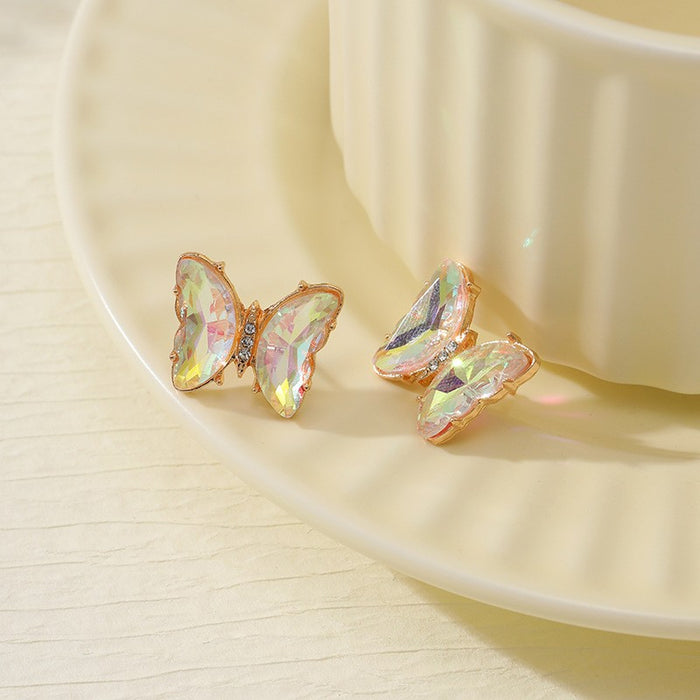 Wholesale Trendy Butterfly Jewelry Set Earrings Necklace Ring Alloy Fashion Accessory