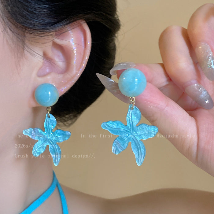 Wholesale Floral Dreams Bohemian Gardenia Earrings for Women Summer Beach Vacation Style Earrings