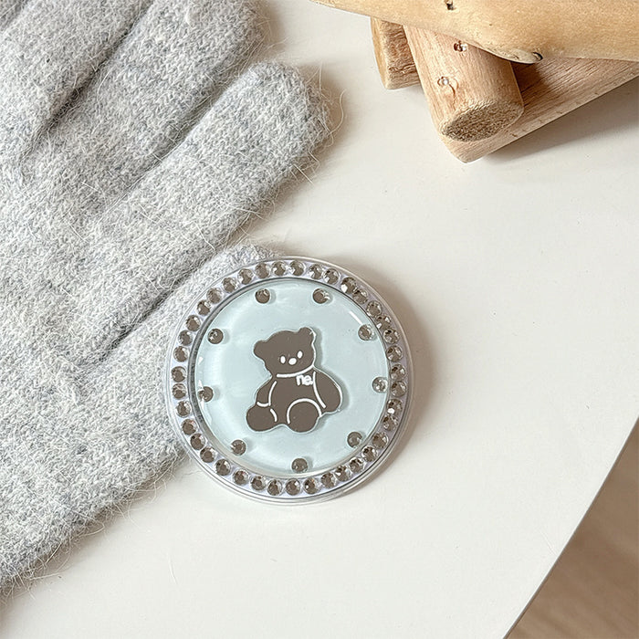 Wholesale Bear-Shaped Mirror Phone Holder with Rhinestones
