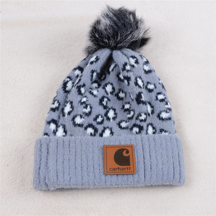 Wholesale Parent-child Leopard Print Warm Hat with Fleece (F) JDC-FH-KuT013