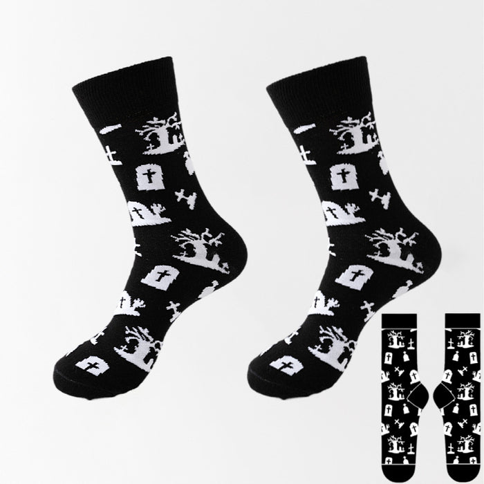 Wholesale Halloween New cross-border men' s socks plus size cotton socks  socks Thanksgiving women' s foreign trade stockings
